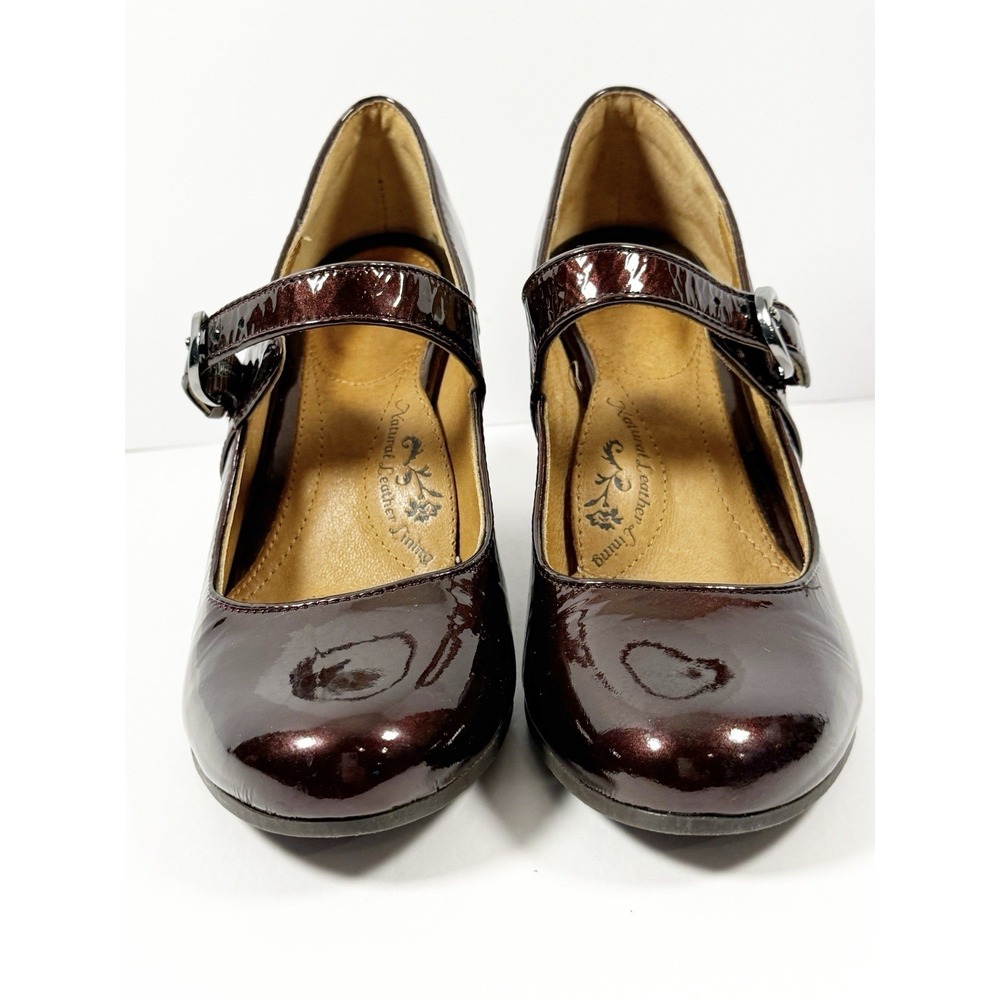 Sofft Miranda Mary Jane Pump Block Heel Patent Leather Y2K Burgandy Retro Sz 7 - Picture 6 of 16